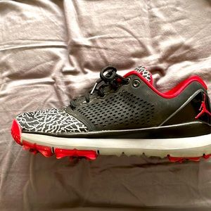 Jordan Trainer ST Golf Cleats Black Red Elephant